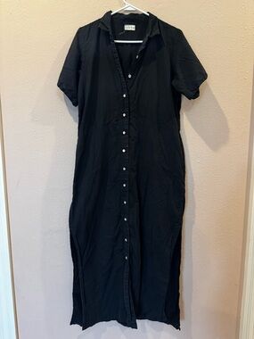 Lekha Black Button-Front Shirt Dress